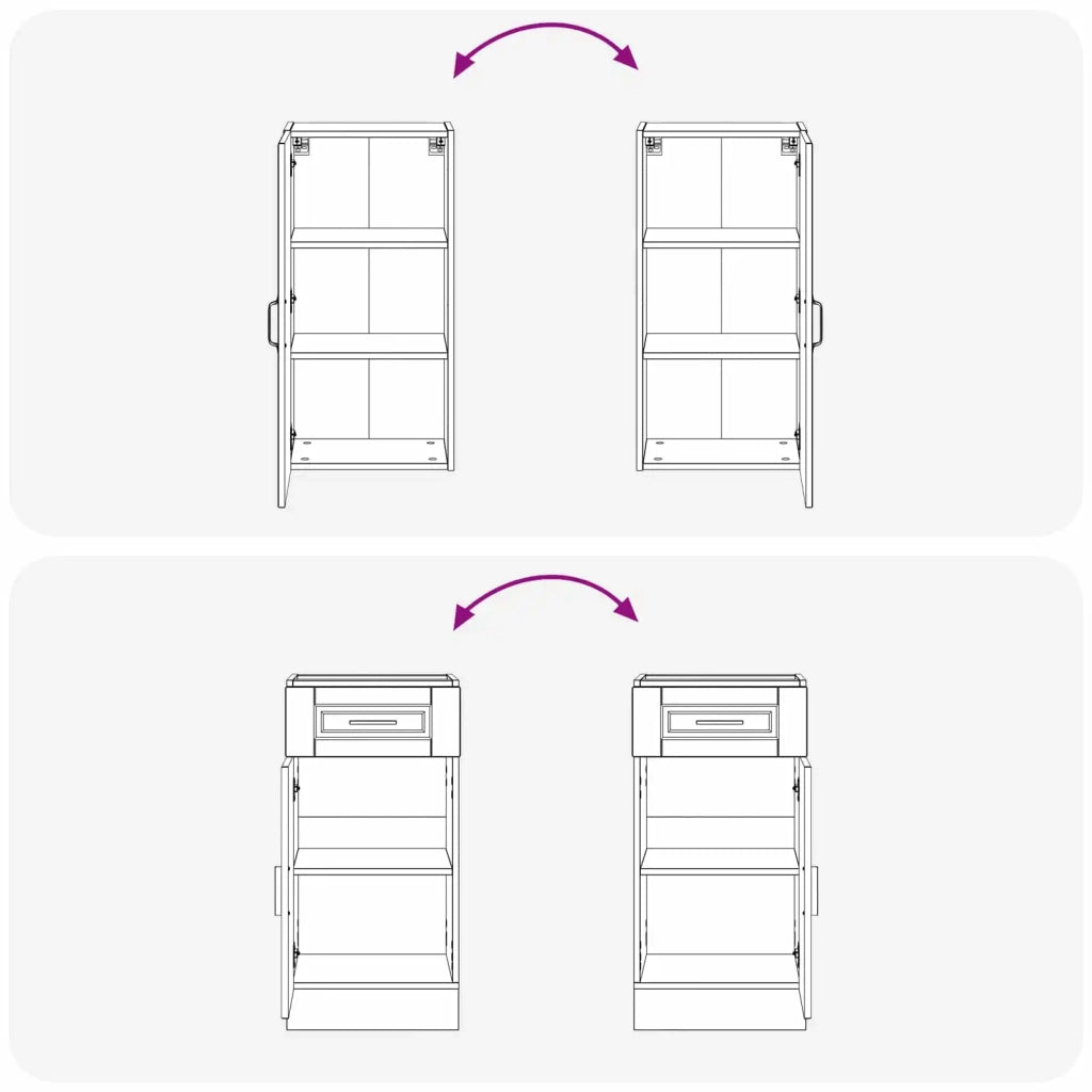 Set di armadi con cassetto 8 pcs Bianco Legno multistrato 3438173