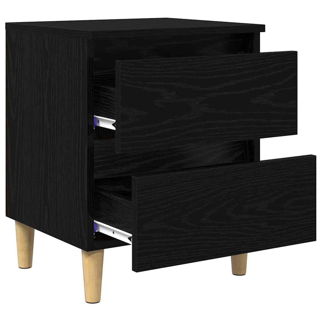 Set di 2 unità letto compatte con cassetto 40 x 35 x 50 cm utilizzo versatile stile rustico legno ingegnerizzato nero 02_0054527