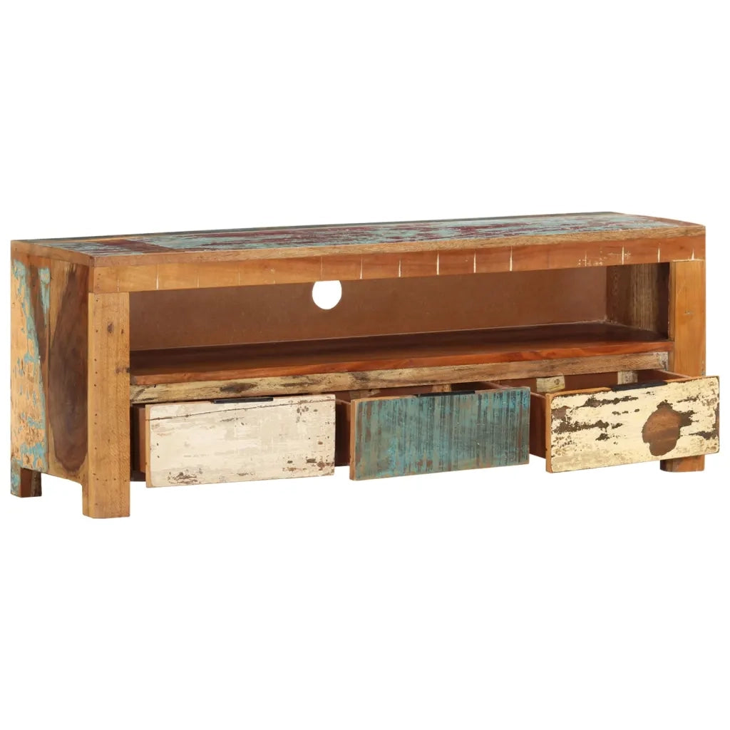 Mobile Porta TV 110x30x40 cm in Legno Massello di Recupero cod mxl 24964