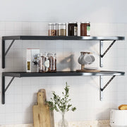 Staffe per Mensola 4 pz 40x2,5x25 cm in Acciaio Inox Nero 30305