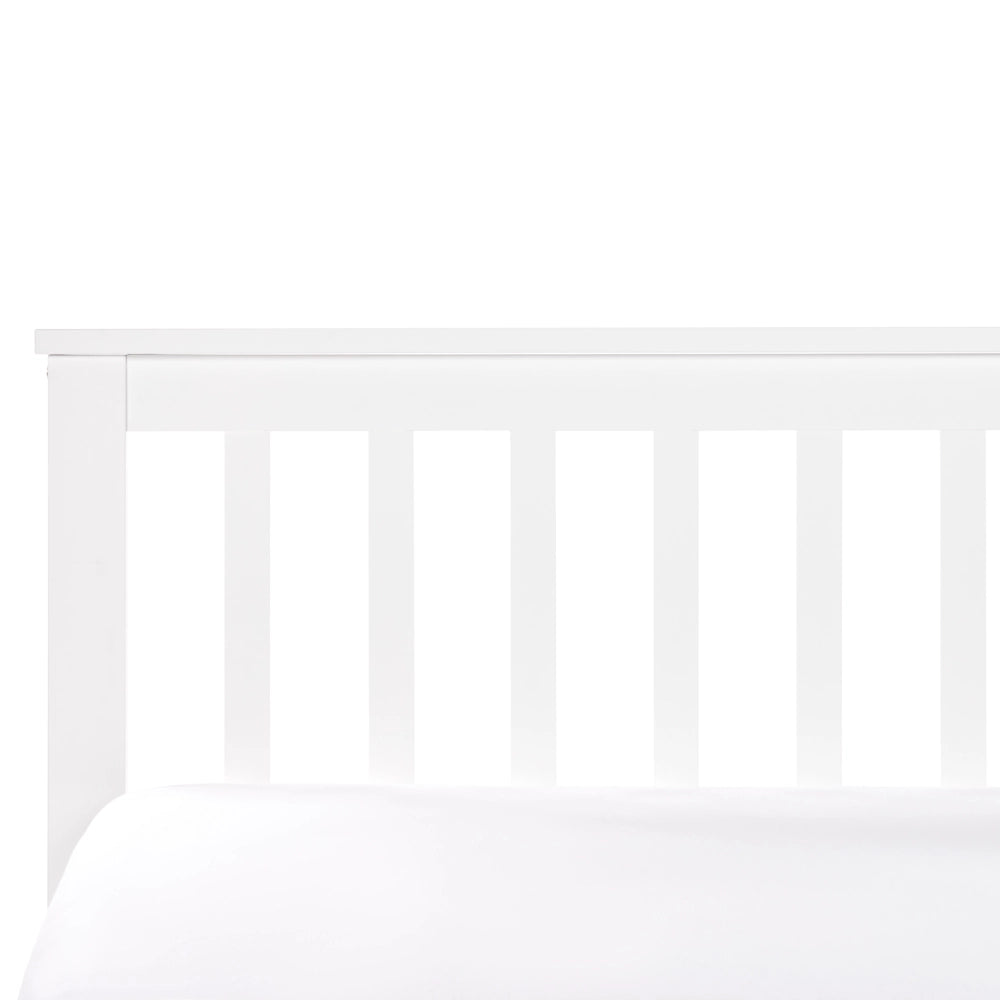 Letto singolo in legno di Pino Bianco con Rete a Doghe 90 x 200 cm stile minimalista