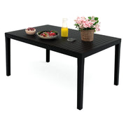 Tavolo da esterno Askia, Ripiano rettangolare da pranzo, Tavolo da giardino multiuso, 100% Made in Italy, 150x90h72 Cm, Antracite