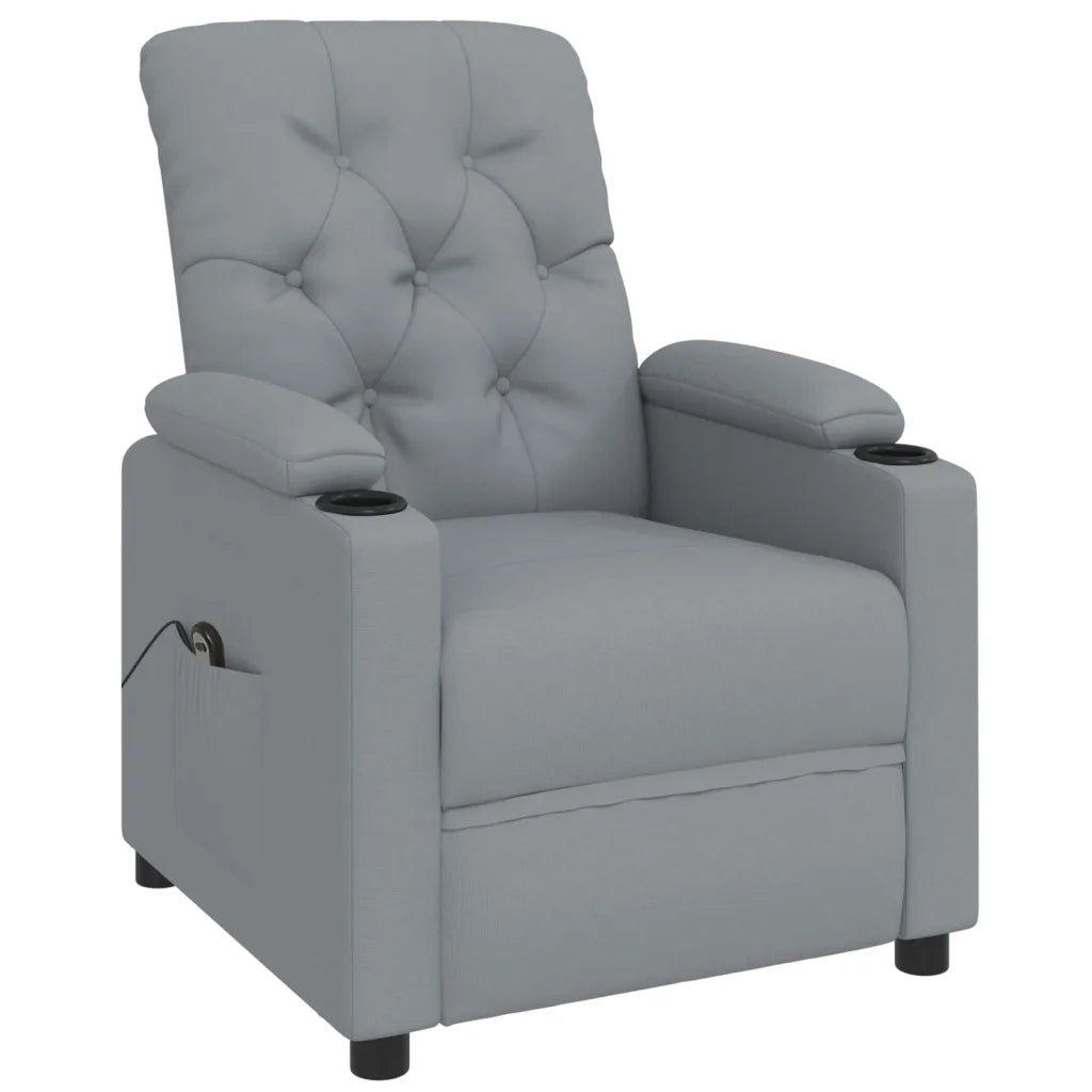 Poltrona | Sedia Relax Elettrica Reclinabile Grigio Chiaro in Tessuto