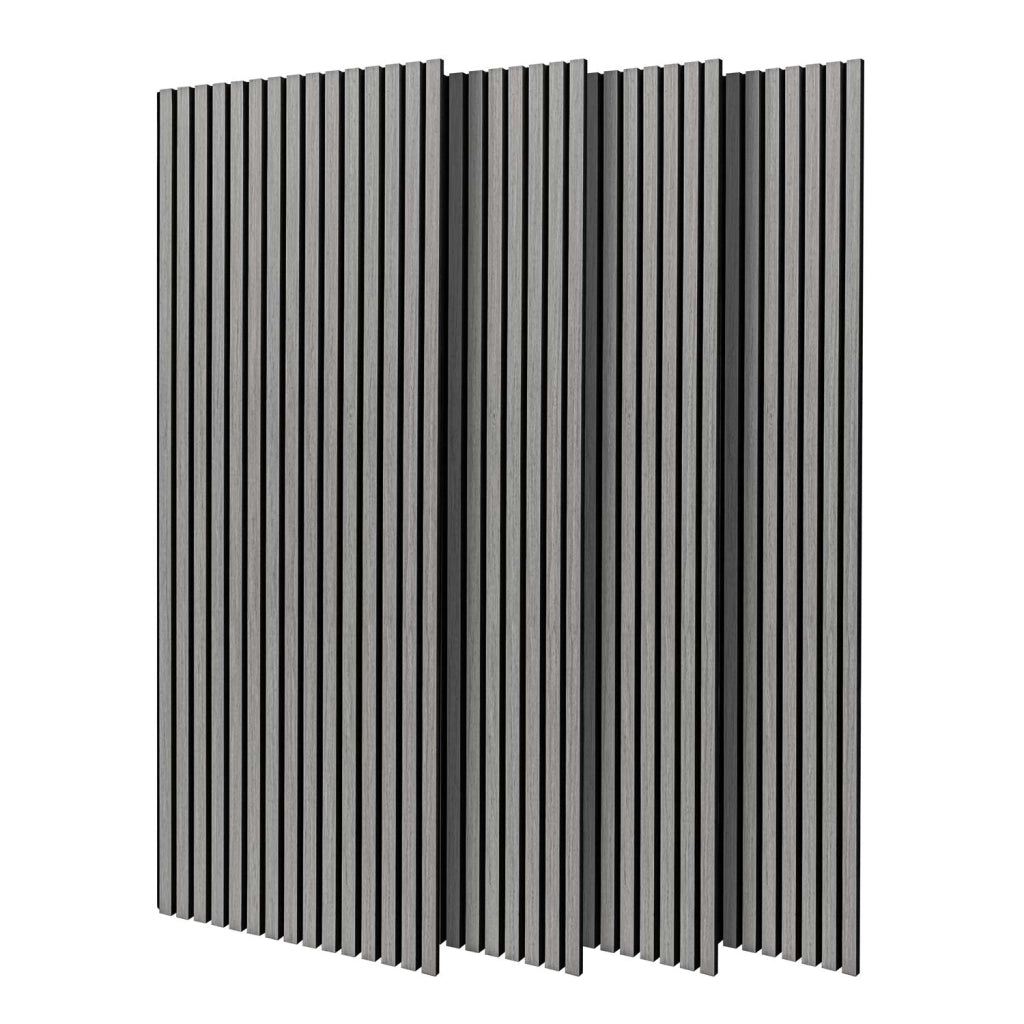 Beethoven - Set di 4 pannelli fonoassorbenti decorativi in legno 150x60 cm, grigio