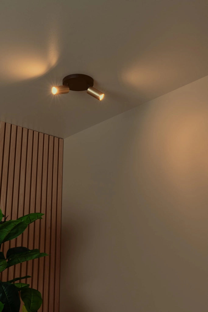 Faretto soffitto RITMO 2xMR11 oro nero Lucide