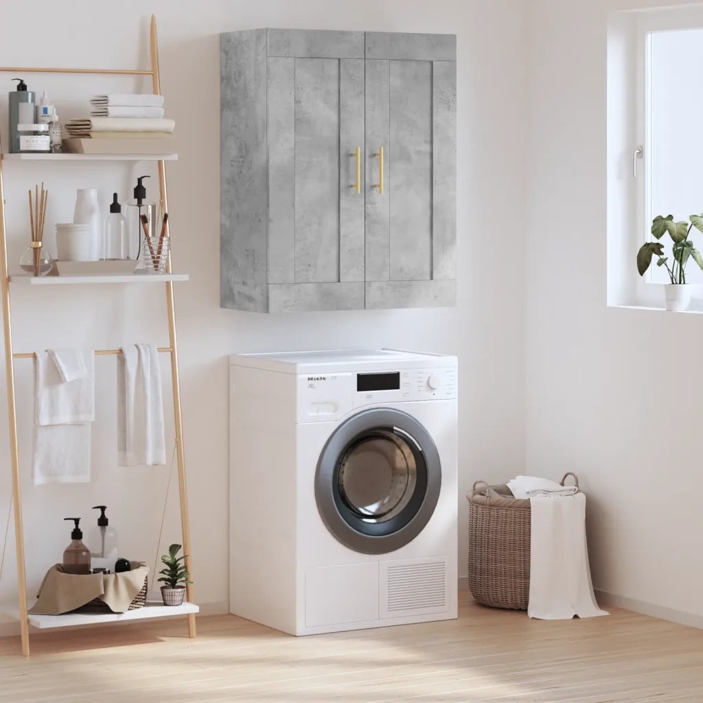 Mobile a Parete Grigio Cemento 69,5x34x90 cm Legno Multistrato 830368