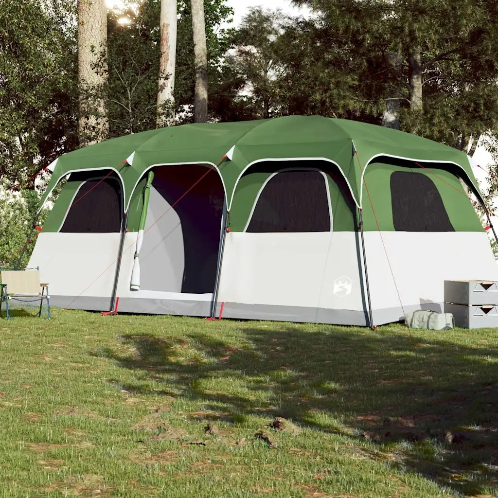 Tenda Familiare a Cabina per 10 Persone Verde Impermeabile