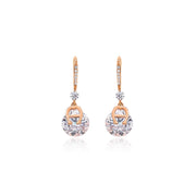 Design super scintillante ed elegante, ganci per orecchini a forma di lettera inglese, deliziosi orecchini a goccia con micro-zirconi incastonati.