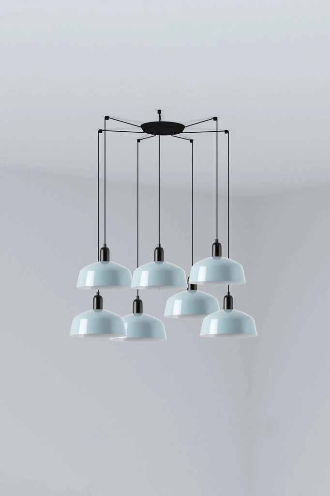 TATAWIN M metallo 7L Lampada a sospensione blu grigiastro