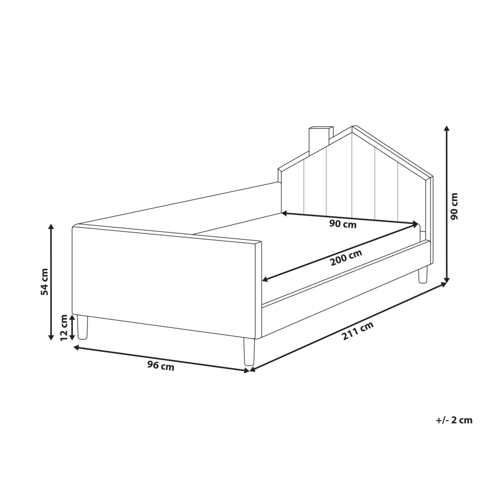 Letto singolo in velluto tortora con base a doghe 90 x 200 cm Camera Moderna Tradizionale