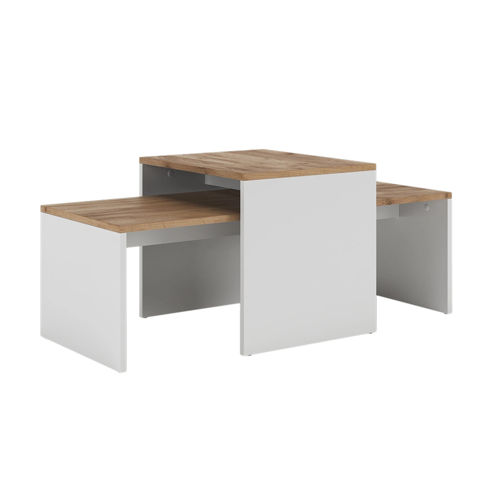 Vicco Set di tavolini Rovere bianco/dorato 100 x 48 cm , 2 parti
