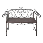 Panchina da Giardino 132 cm in Acciaio Stile Anticato Marrone 40716