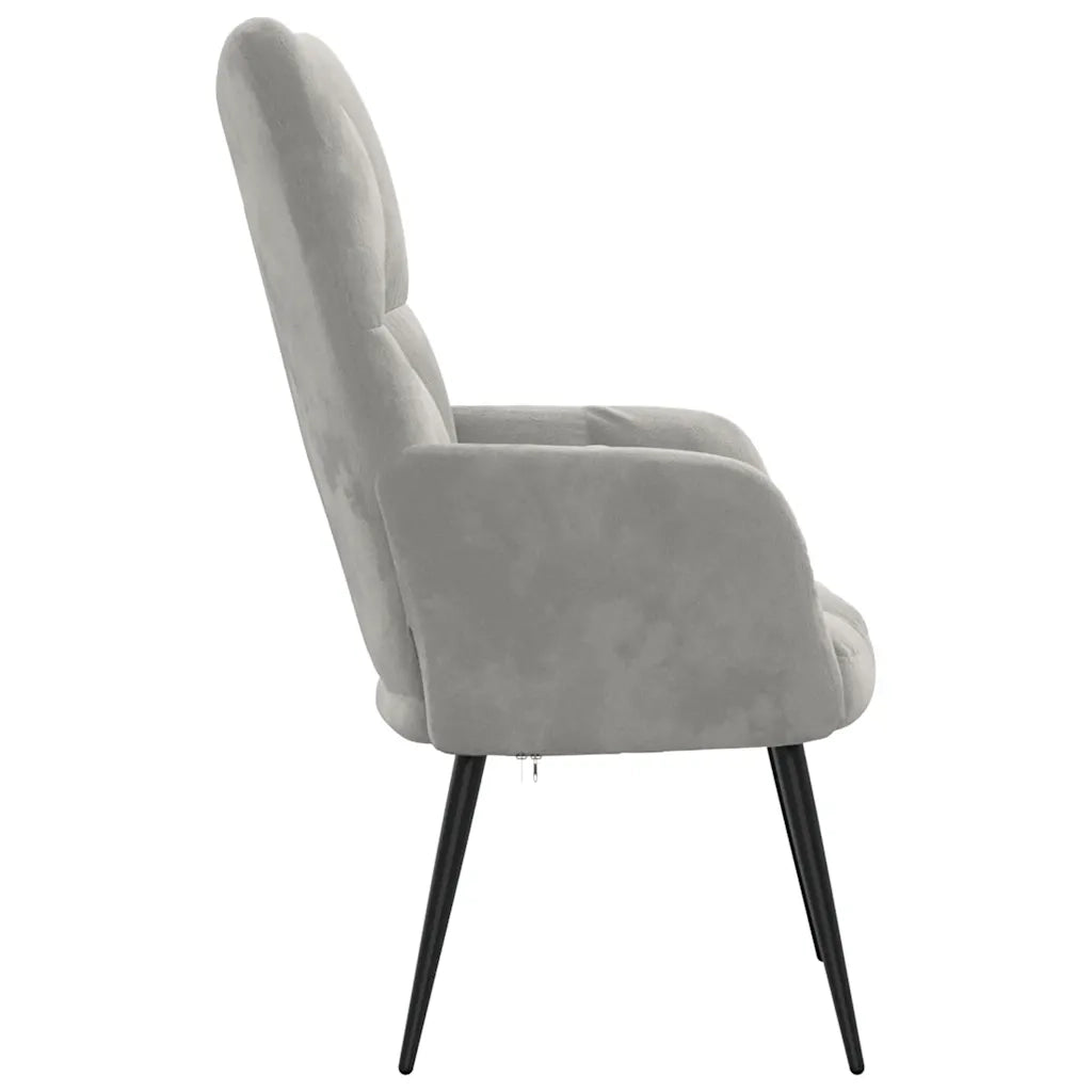 Poltrona Relax Grigio Chiaro in Velluto cod mxl 32709