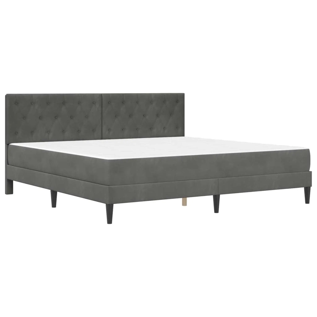 Struttura letto con materasso Grigio scuro 180 x 200 cm Velluto