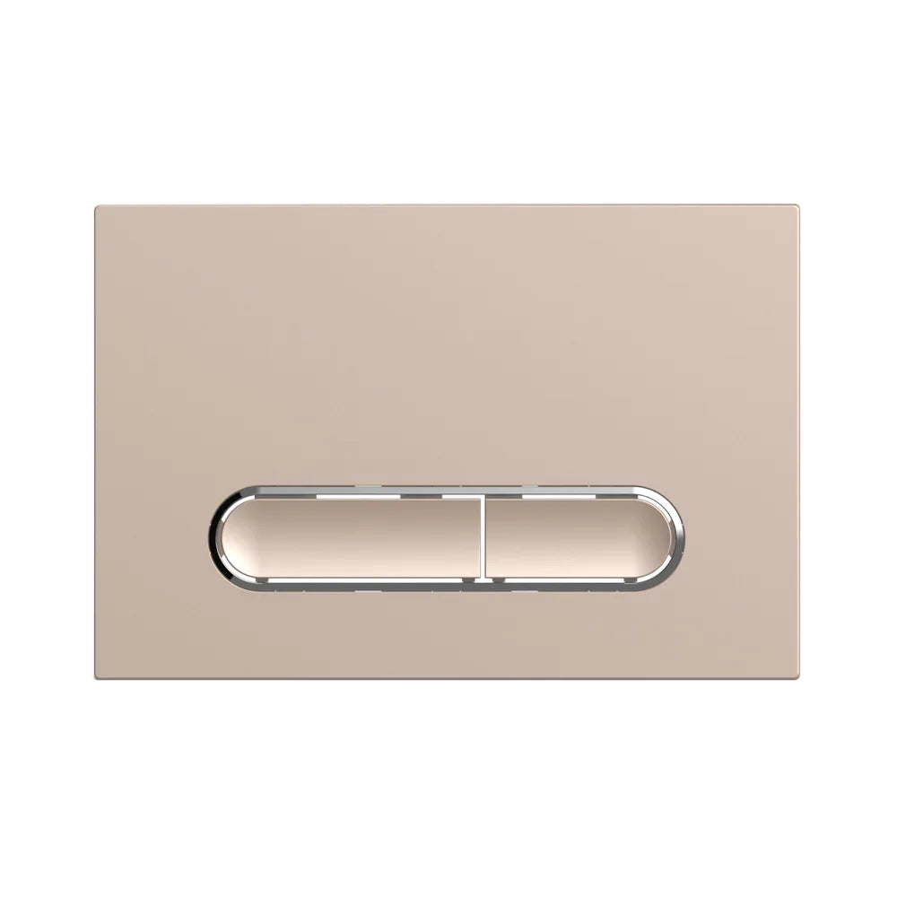 Placca di scarico doppio tasto in ABS oro champagne e cromato