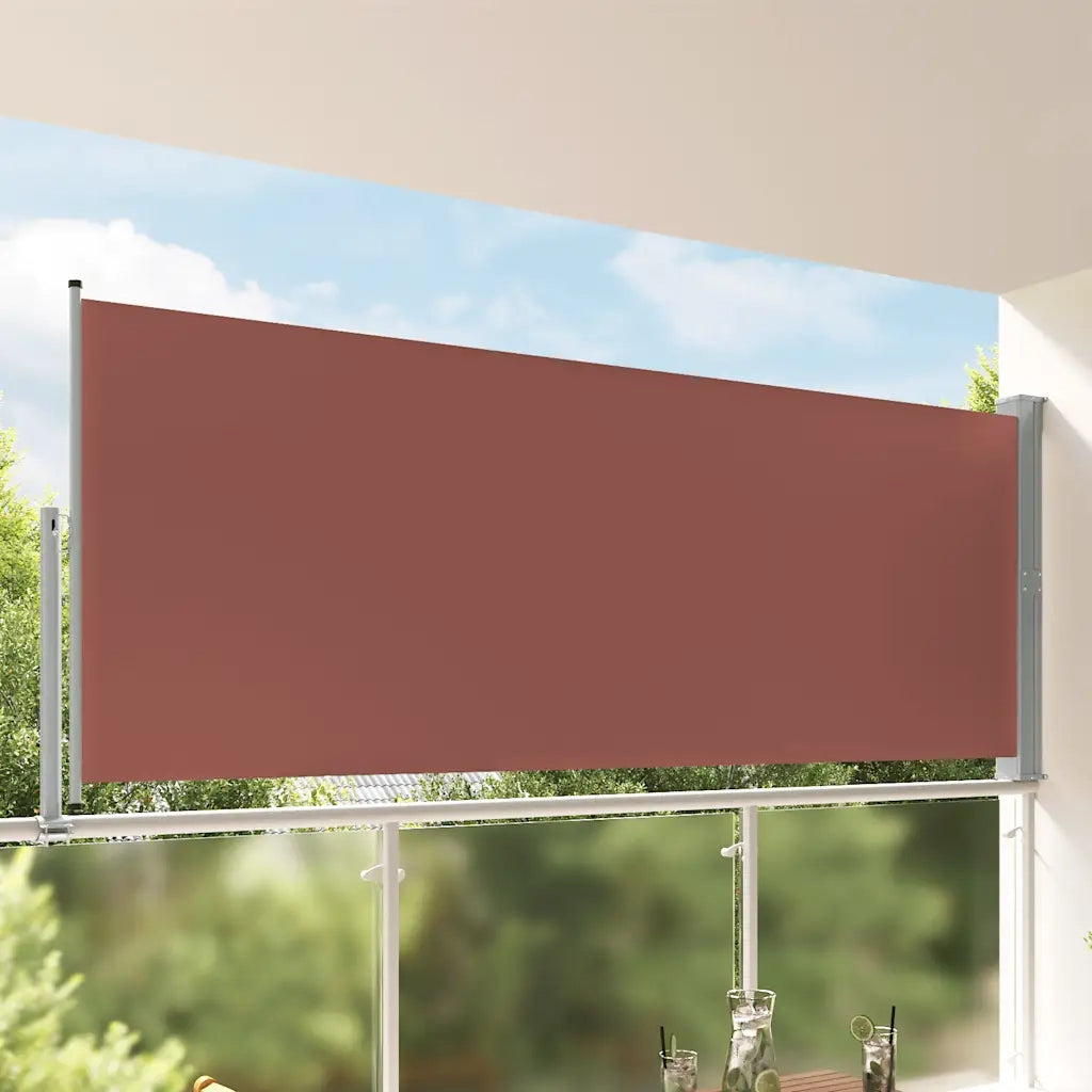 Tenda da Sole Laterale Retrattile per Patio-Tenda parasole per balcone 140x300cm Marrone