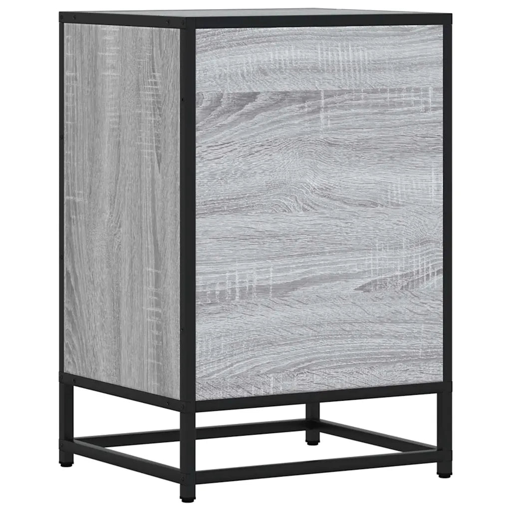 Comodino Grigio Sonoma 40x34,5x60 cm Legno Multistrato Metallo 848722