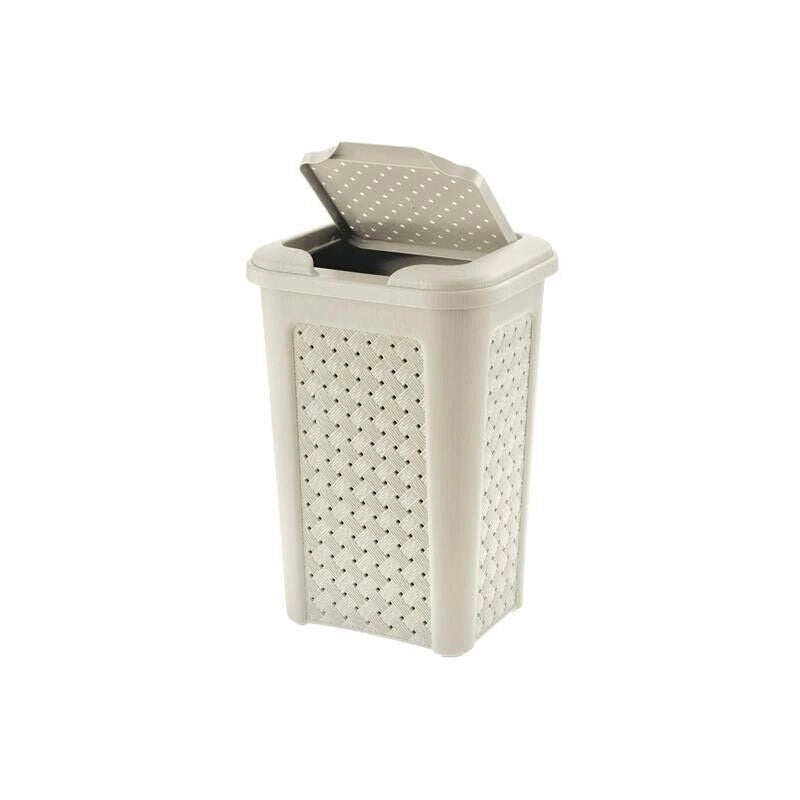 ARIANNA PATTUMIERA 10LT ANGORA SUPERFICIE INTRECCIATA EFFETTO VIMINI 10 L | 24 X 20 X H 35 CM CON COPERCHIO