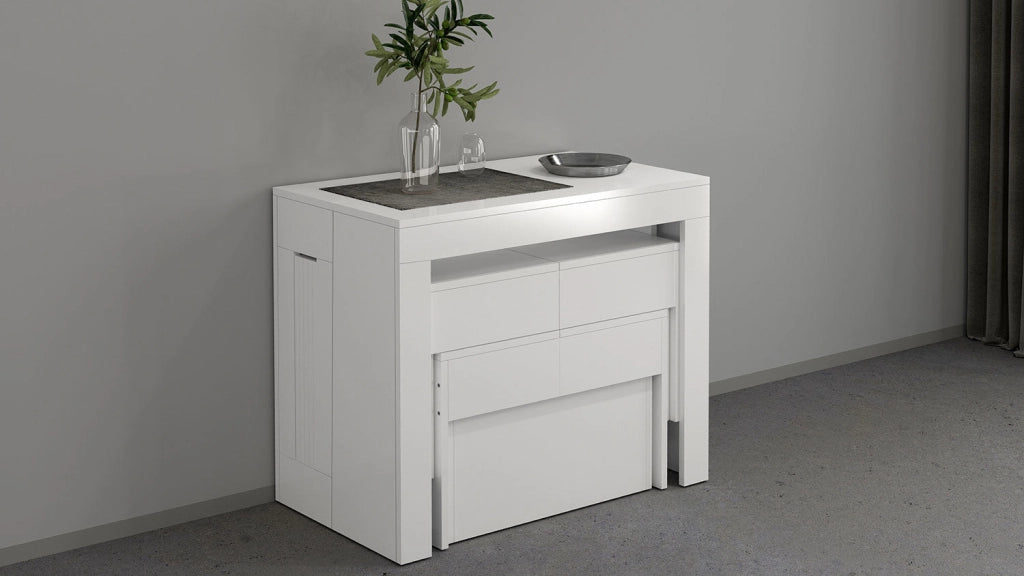 Panca Allungabile 66/290x25x45 cm Pratika Singola A Bianco Lucido