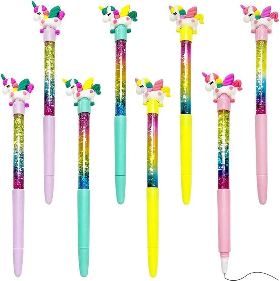 Set di matite a sabbia con stelle per bambine con cavalli arcobaleno.