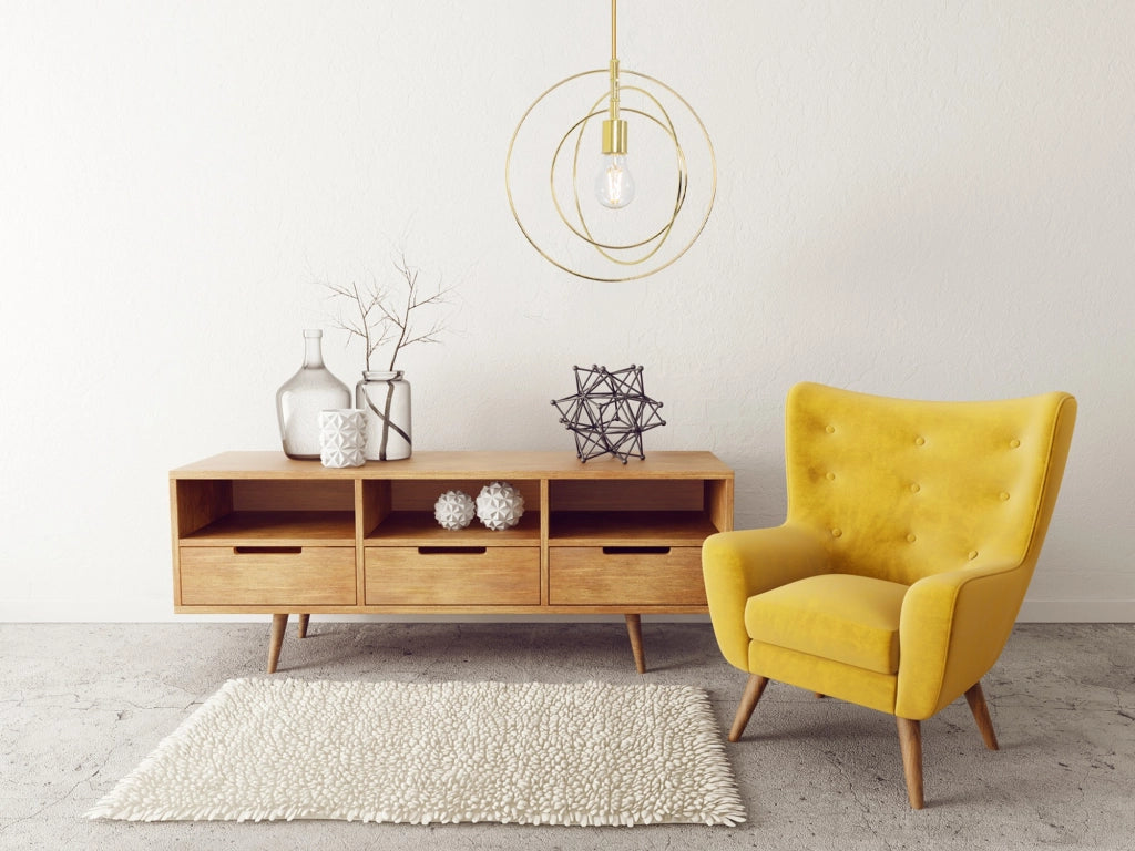 Lampada Da Soffitto Metallico Anulare Oro APP286-1CP