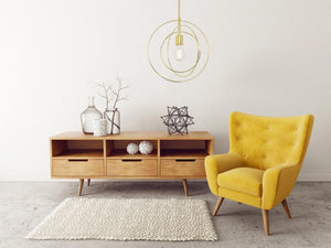 Lampada Da Soffitto Metallico Anulare Oro APP286-1CP