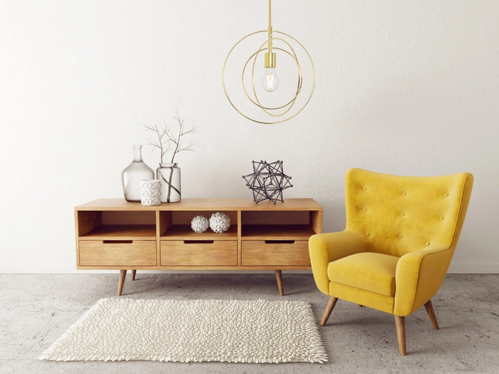 Lampada Da Soffitto Metallico Anulare Oro APP286-1CP