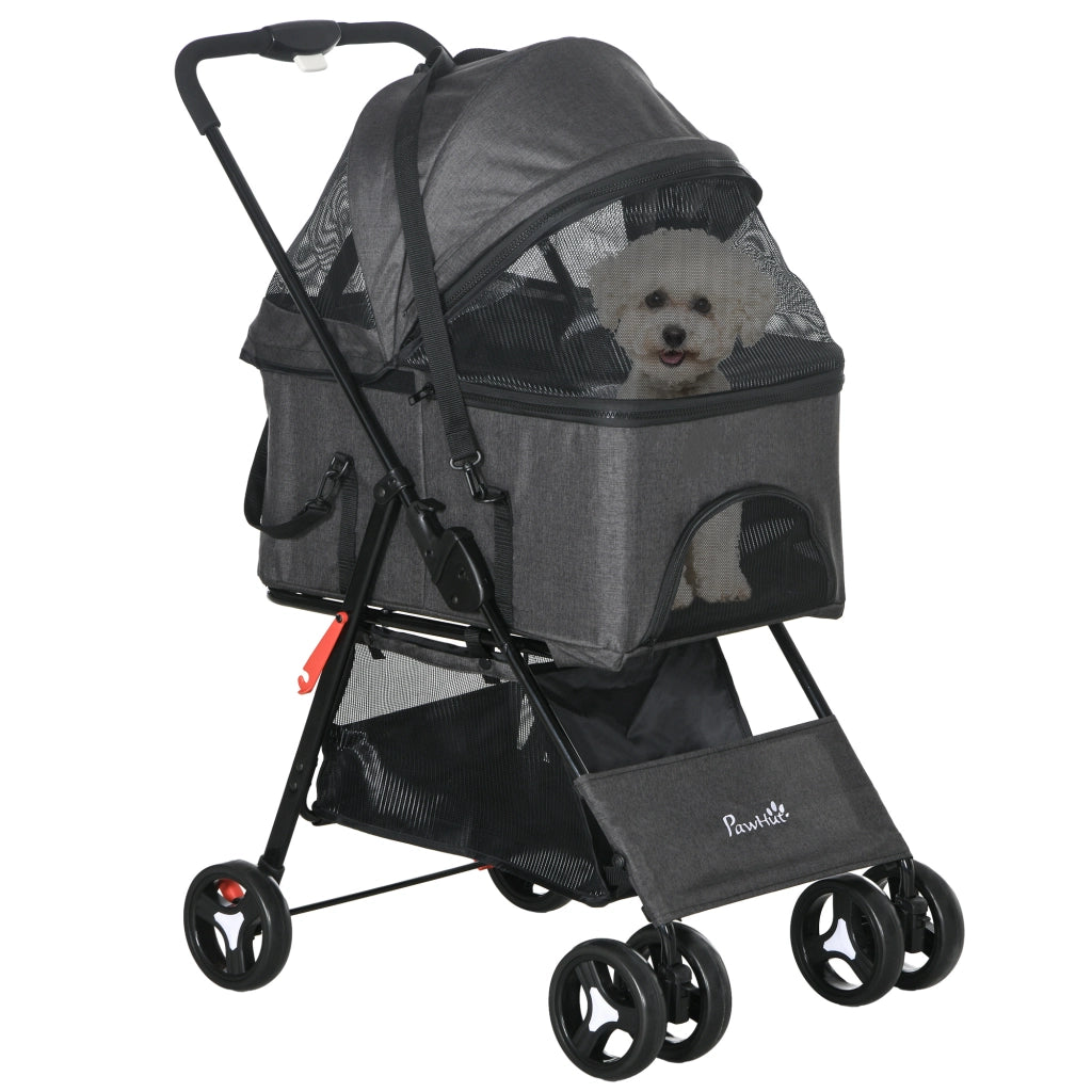 Trasportino Passeggino Cesta per Cani 3 in 1 ¨C zephmum ¨C Grigio