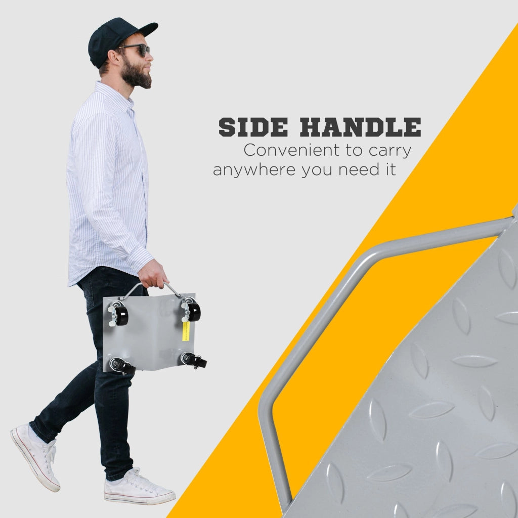 Carrello di sollevamento, 2 pezzi, ausilio per il cambio gomme, cric per auto con 4 ruote, grigio, 40,5x30x13,5 cm, per auto e officina