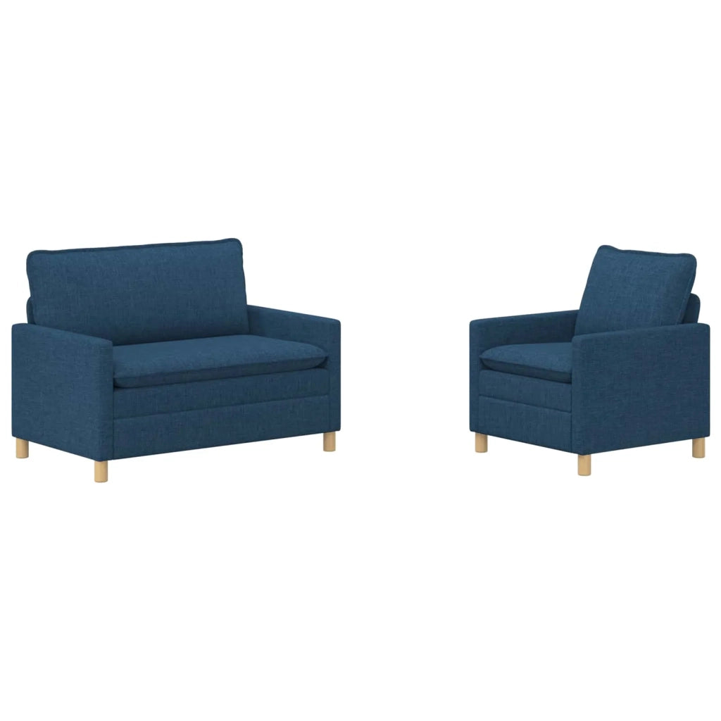 Set di divani 2 pz Blu Tessuto 3417024