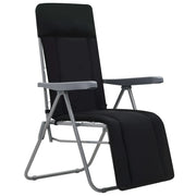 Sedie da Giardino Pieghevoli con Cuscino 2 pz Nere 44319