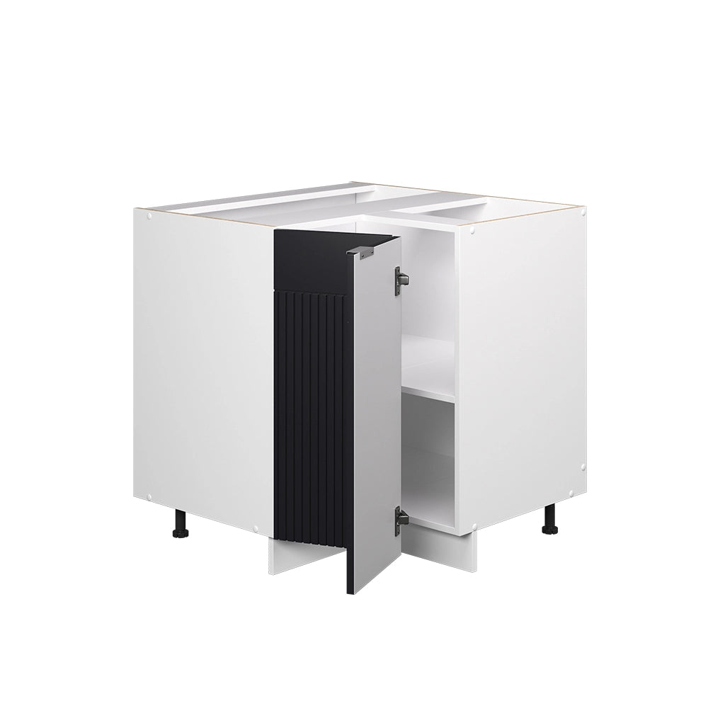 Mobile ad angolo cucina Fame-Line Nero rigato/Bianco 80.5 cm, PL Marmo Vicco