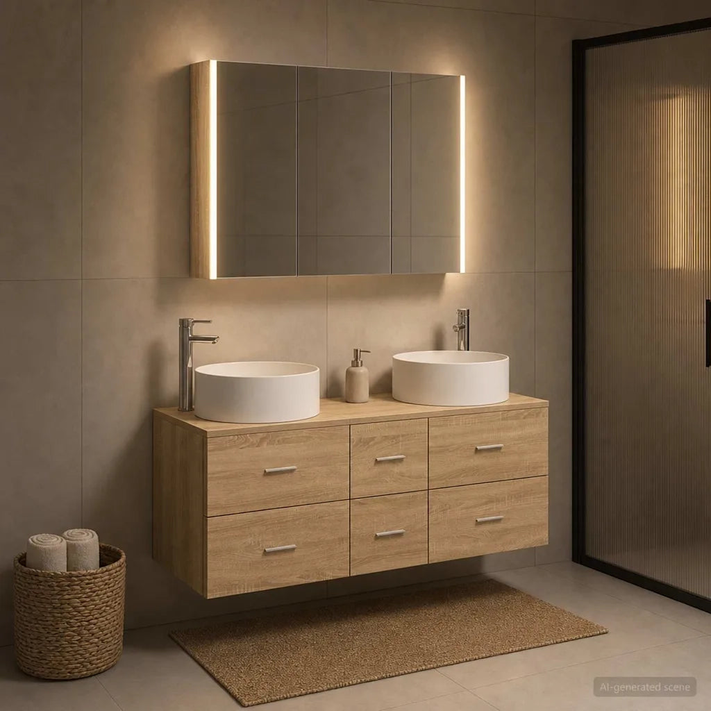 Set di mobili per il bagno 4 pcs Rovere Sonoma 3407105