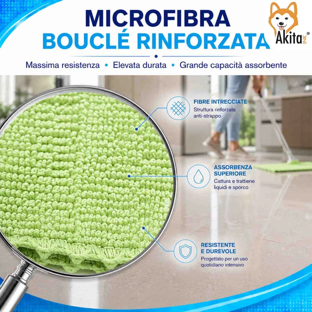 Akitaink 3 Panni Pavimenti Microfibra Clean Master 50x70 cm