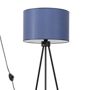Lampada da terra treppiede paralume blu E27 Purela