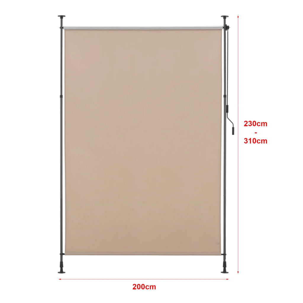 Tenda da esterno con aste telescopiche senza foratura 184 x 270 x 310 cm sabbia 03_0006570