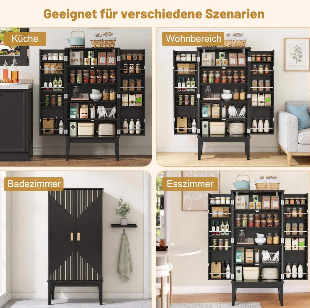 Credenza contenitore nera in MDF 120x59x30 cm