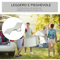 Set 2 Sdraio da Giardino Pieghevoli, Lettino Prendisole in Alluminio e Textilene, 61x165x63 cm