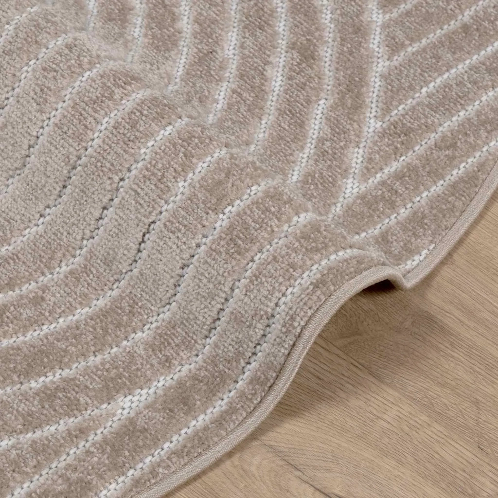Tappeti per area Rotondo PALMERAS Beige Ø 160 CM Poliestere