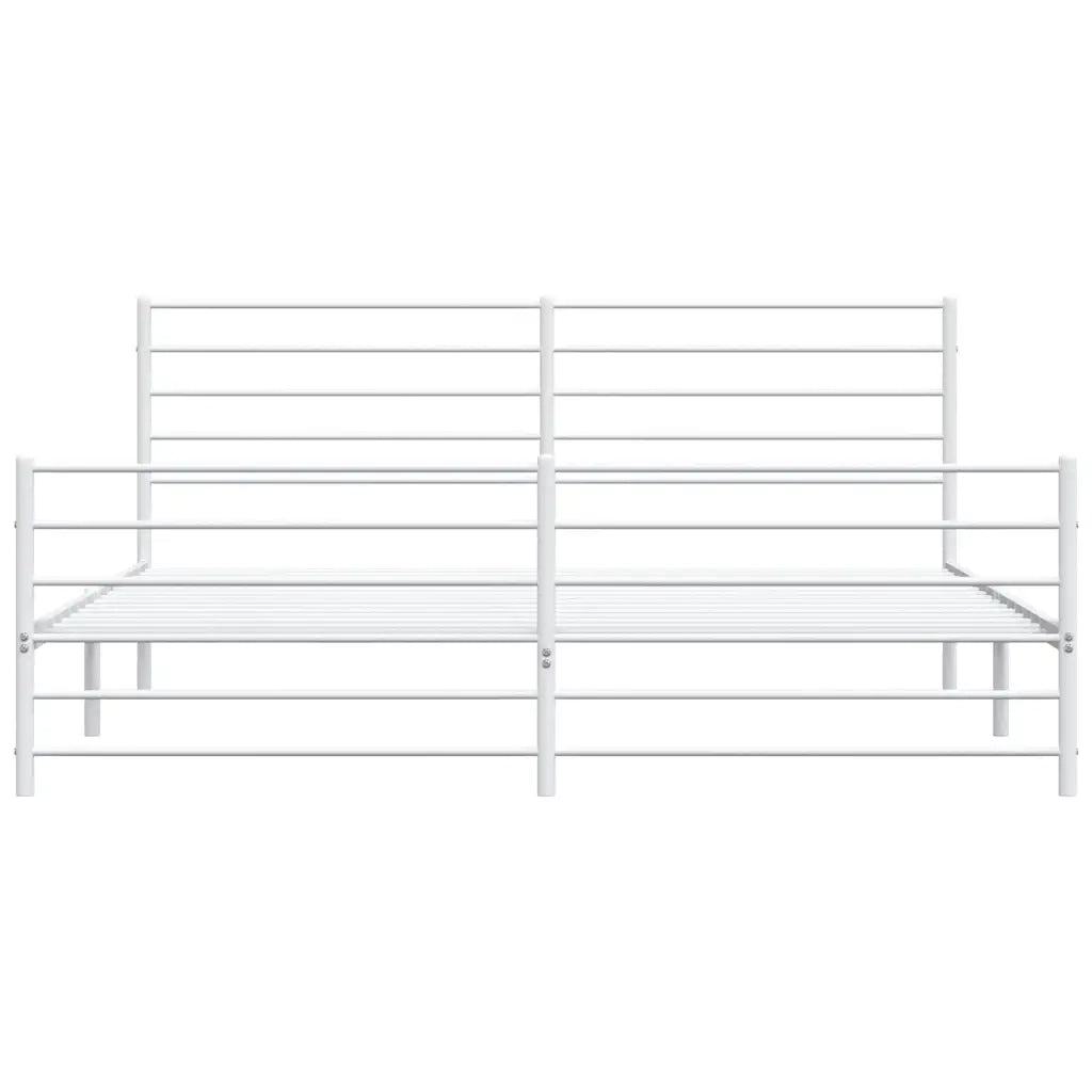 Giroletto con Testiera e Pediera Metallo Bianco 183x213 cm 352391