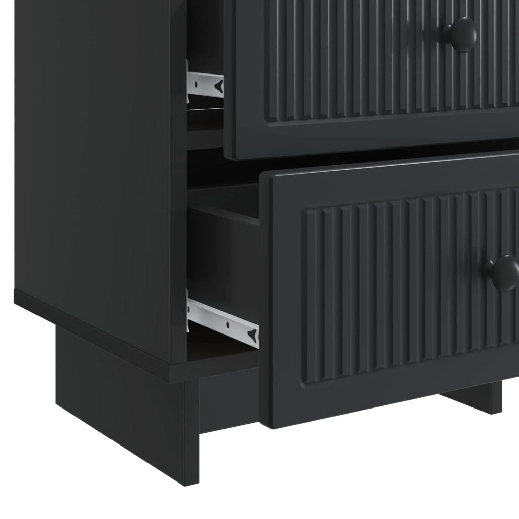 Set di 2 Comodini | Armadio da Notte | Mobiletto da notte con cassetto Nero 43 x 34,5 x 47,5 cm