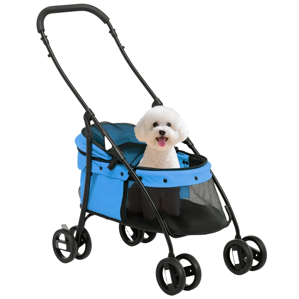 Casetta per Cani Piccoli Pieghevole ¨C zephmum ¨C Blu con Cuscino Lavabile e Telaio in Acciaio