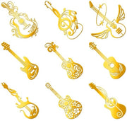 Sticker Autoadesivi Gialli - 9 Stuks - 4 cm x 4 cm - Decorazione Chitarra - Impermeabile - Artigianato - Album Etichette - Sticker Decorativi