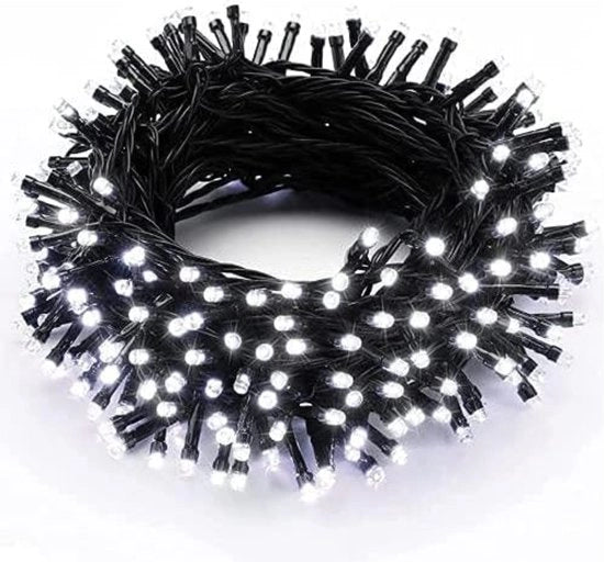 Illuminazione esterna per esterni - 15 m - 100 led - catena di luci per albero di Natale con presa - 8 modalità - impermeabile - illuminazione esterna per interni - camera - ringhiera - balcone - decorazione - bianco e freddo