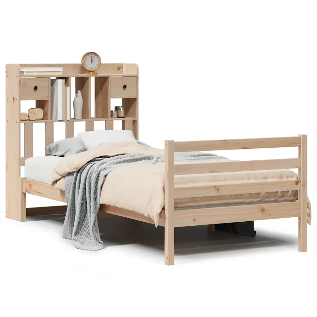 Letto Libreria senza Materasso 90x200 cm Legno Massello Pino 3321932