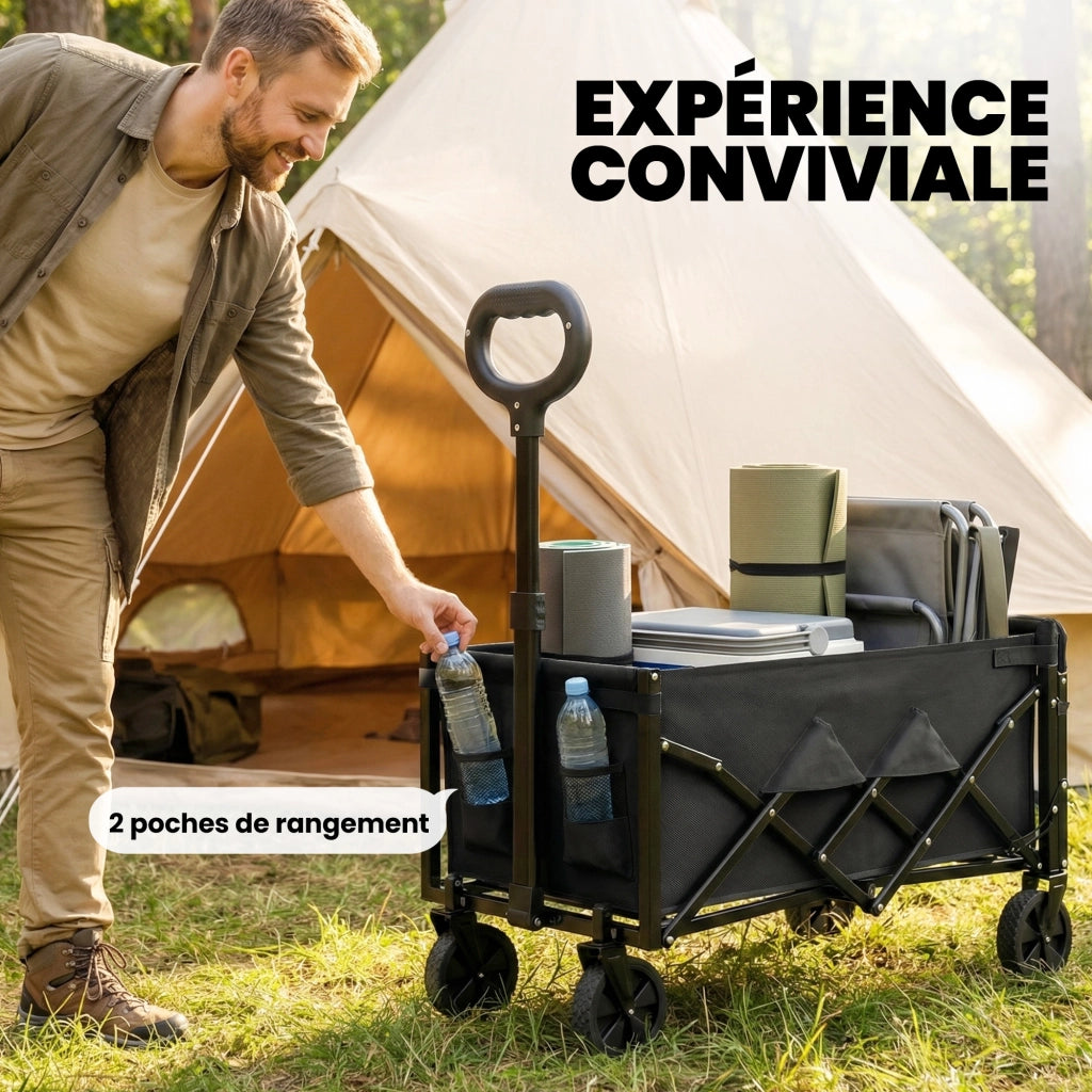 Carrello Pieghevole 60L ¨C Zephmum ¨C Nero 71x45x86cm