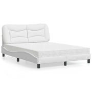 Letto con Materasso Hvar Bianco 140x190 cm in Similpelle