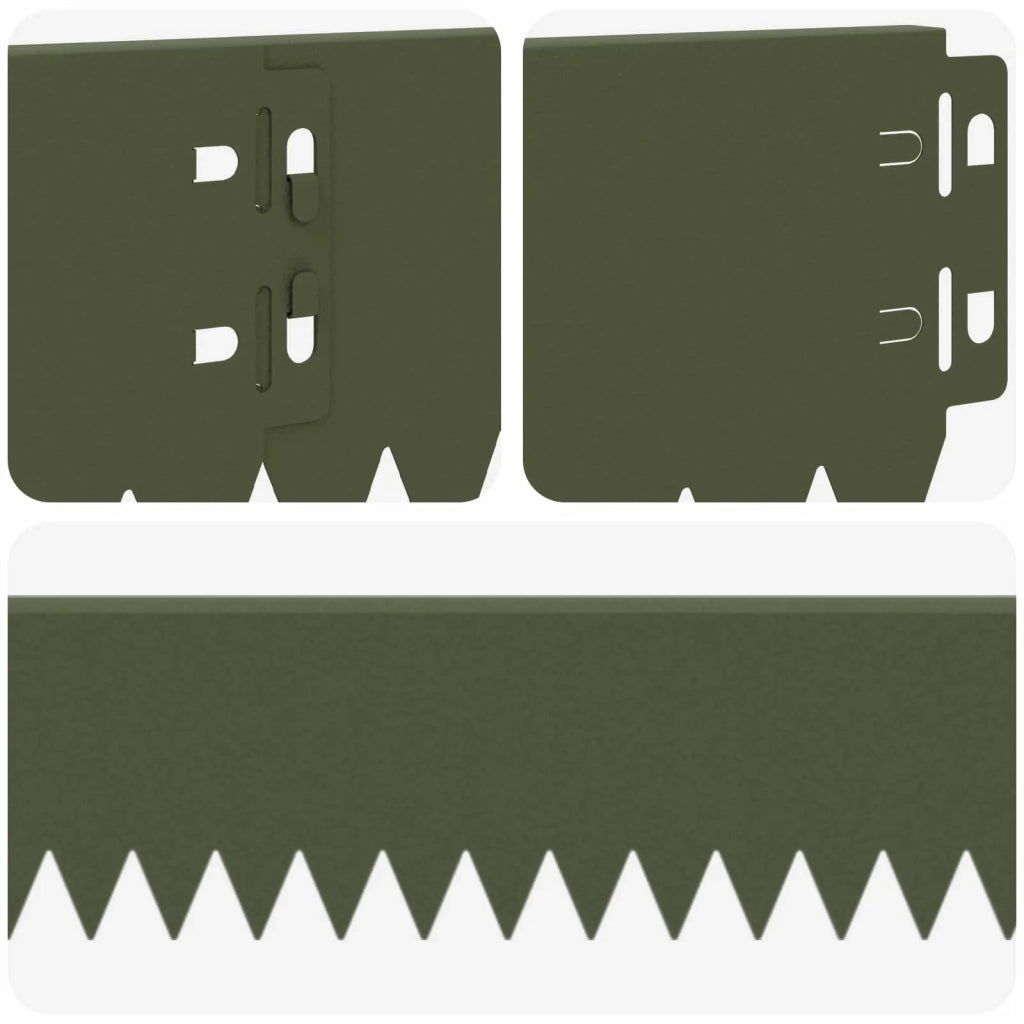 Bordura per Prato 30 pcs 103 x 10 cm Acciaio Verde Oliva 8008336
