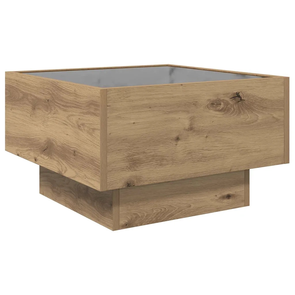 Tavolino da salotto rovere artigianale 50 x 50 x 30 cm
