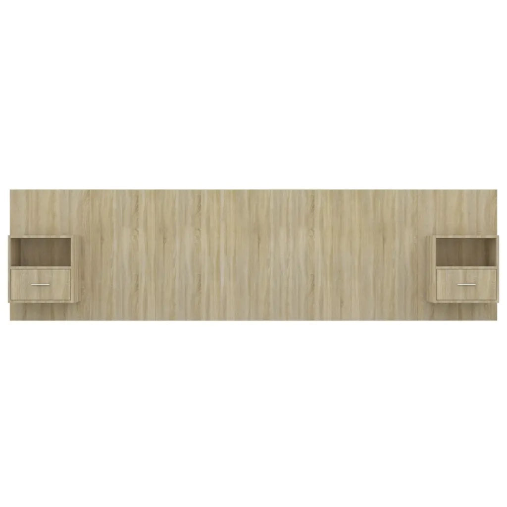 Testiera Letto con Armadietti Legno Multistrato Rovere Sonoma 3115742
